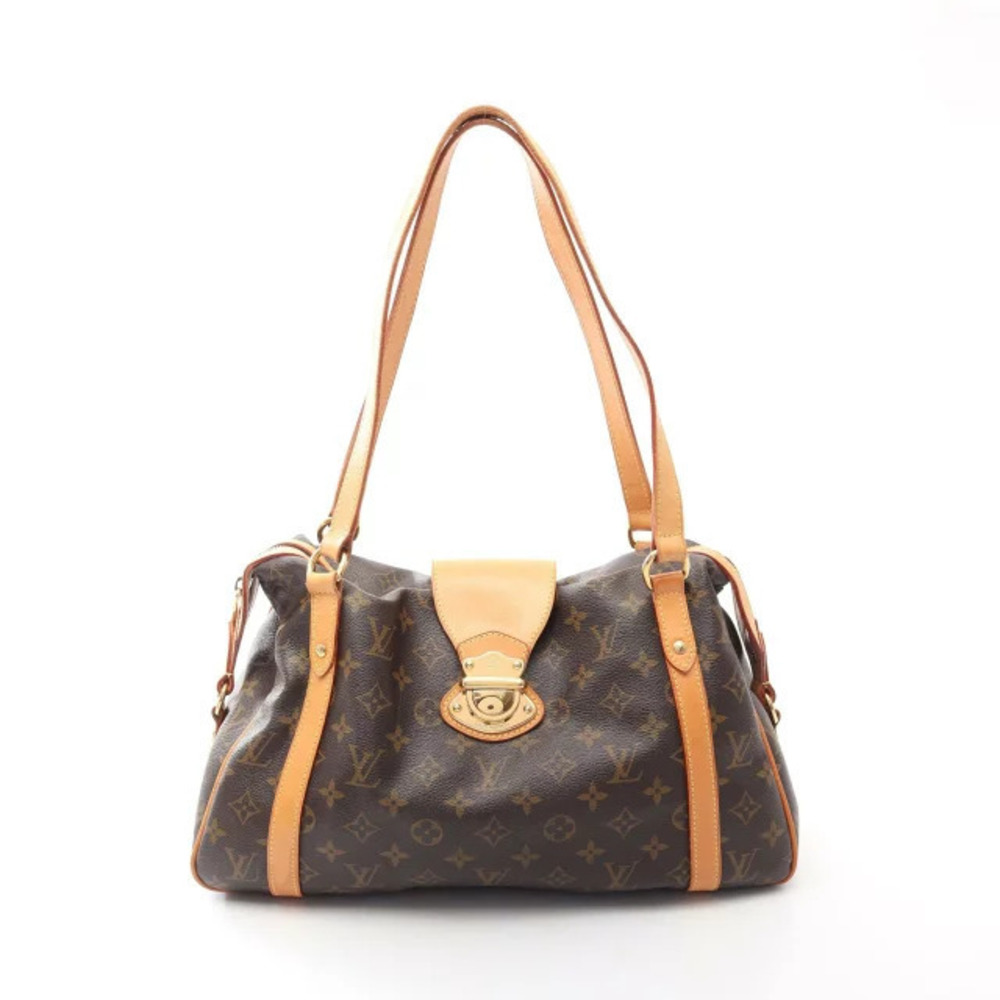 Louis Vuitton Stresa Monogram Shoulder Bag Canvas Leather Brown